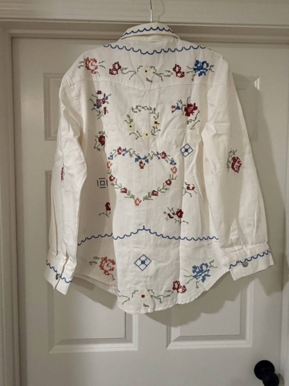 Free People x Denim and Bone Embroidered Heart Oversized Button Down- Sold Out - Picture 5 of 5